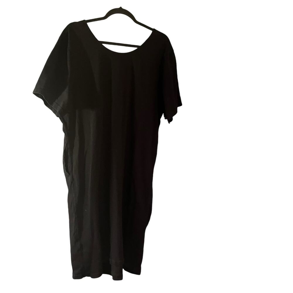 Fresh Produce Black T-Shirt Dress 100% Cotton Coverup Beachy Casual Size 1X
